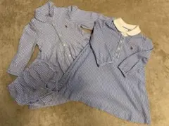 12m ラルフローレン　ストライプワンピース、チュニックセット売