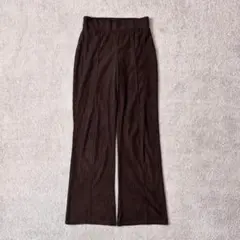 コーデュロイ風　パンツ　ブラウン　M ダークブラウン　ウエストゴム