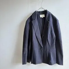 ナチュラルビューティー テーラードジャケット 麻 リネン 混 薄手 オフィス L