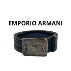 EMPORIO ARMANI アルマーニ メンズ ベルト ロゴ ジャガード 黒のサムネイル