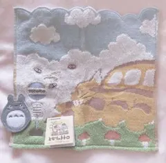 となりのトトロ タオルハンカチ　ネコバス　丸眞　綿100％　未使用