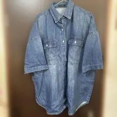 に*ゃ様 再値下げ‼️JEANASIS BIGデニム半袖シャツ　新品未使用