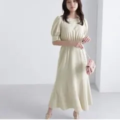 【美品】タックスリーブマーメイドワンピース　M