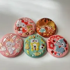 サンリオキャラクターズビスケット3 刺繍缶バッジ5点セット