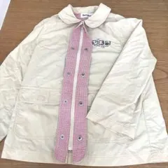 ファミリア ジャケット 120 ベージュ 赤チェック 薄手 アウター