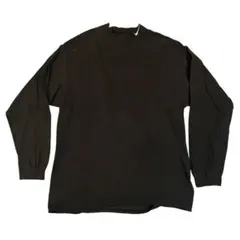 【XL】90s ナイキ モックネック ロンT USA製 刺繍ロゴ 黒のサムネイル
