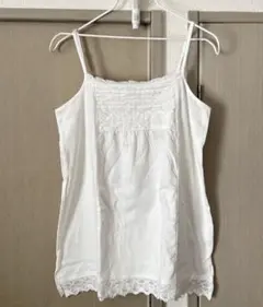 新品 サマンサモスモス 裾レースキャミ キャミソール ホワイト 白　レース