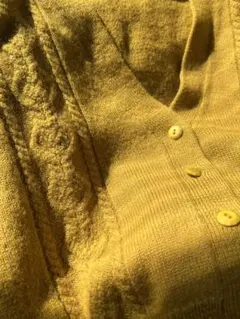 ニット カーディガン マスタード色