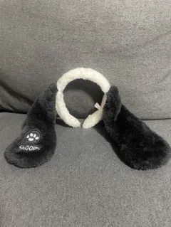 SNOOPY 耳付きカチューシャ 黒/白 USJ