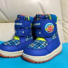 ★美品　アンパンマン　14センチ チェック柄 スノーブーツ