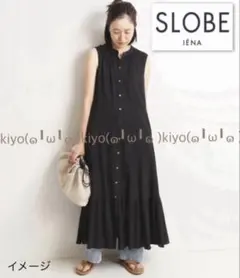 スローブイエナ ノースリーブフレアワンピース ペチコート付き M グレー