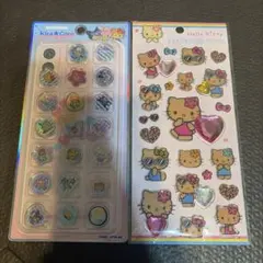正規品カミオジャパン　キラキララインストーンシール　日焼けキティ　おはじきシール