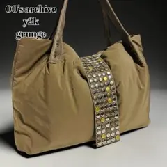 archive 00s Y2K Studded Tote Bag bronze