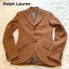 【美品】 ラルフローレン アルパカ 羊毛 テーラード ジャケット ブラウン M
