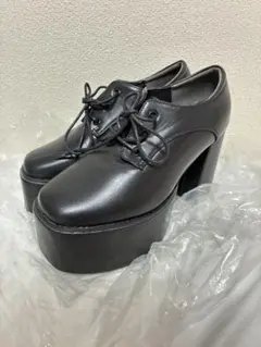 アタガール attagirl 厚底スクエアトゥレースアップシューズ