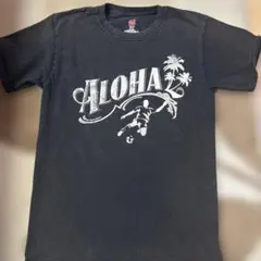 Hanes ALOHA サッカー プリント Tシャツ ブラック 140相当のサムネイル