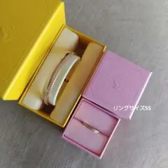 スワロフスキー SWAROVSKIバングルとリングのセット(ローズゴールド色)