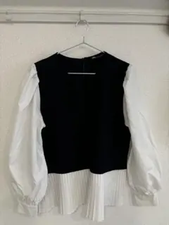 ZARA プリーツ付き長袖シャツ