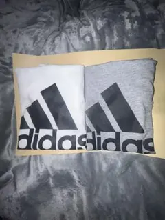 150cm adidas Tシャツ　半袖　 2枚セット ホワイト・グレー