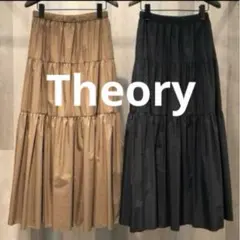 美品✨Theory ロングスカート ブラック フレア ティアード　ギャザーのサムネイル