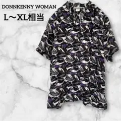 ヴィンテージ DONNKENNY WOMAN アート柄 総柄シャツ L〜XL相当