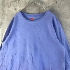 A3964古着　スウェット　ブルー　無地　90s Y2K