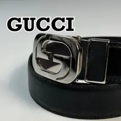 GUCCI インターロッキングG レディース レザー ベルト ゴールド D26