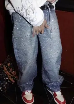 ラインストーンデニム Y2K