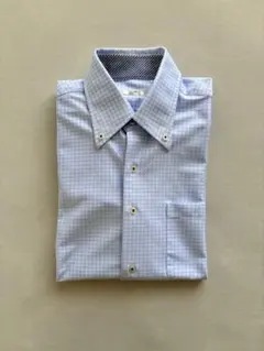 SUIT SELECT 形態安定シャツ 水色ギンガムチェックシャツのサムネイル