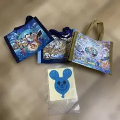 ディズニーシー25周年　カプセルトイ　ミニトートバッグ3点　非売品バルーンシール