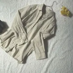 MUJI 無印良品 ストライプシャツ Lサイズ