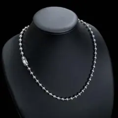 ボールチェーンネックレス　シンプル　 シルバー　 6mm50cm