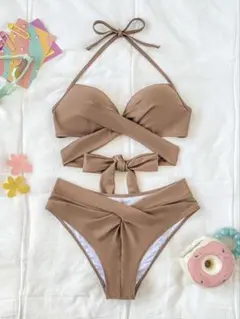 SHEIN ホルターネック　ビキニ　水着　ハイウエストボトムセットのサムネイル