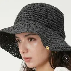 Mila Owen 麦わら帽子 バケットハット ブラックのサムネイル