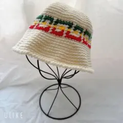 handmade ラスタカラーハット　クラッシャーハット　クロッシェハット