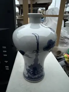重要無形文化財中村清六作染付山水楼閣文蕪形徳利瓶 未使用 - メルカリ