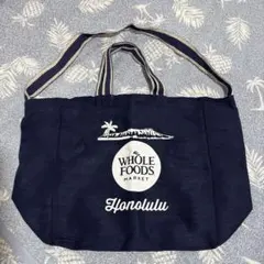 ハワイ　Whole Foods Market エコトートバッグ　ネイビー
