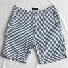 ネネット ヒッコリー ストライプ ショートパンツ ハーフパンツ2ユニセックス紺白