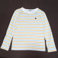 140★ミキハウスダブルB★くろくま刺繍！ボーダーＴシャツ★