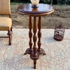 美しいオーク杢目 丸型伸長式テーブル ヴィンテージ 直径122-183cm 