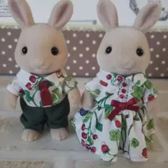 ハンドメイド　シルバニアファミリー　ペア大人服　デートコーデ　ワンピース