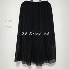 美品 アズノゥアズ シフォン プリーツ スカート シアー ブラック 匿名配送のサムネイル