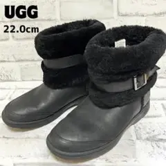 UGG アグ ムートンブーツ クラシックミニ ボア ブラック 22cm