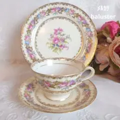 オールドノリタケ　レディローズ　カップ＆ソーサー　ケーキ皿　トリオ　アンティーク