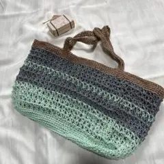 ハンドメイド 編み込みデザイン かごバッグ