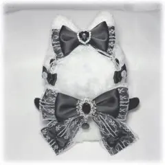 在庫処分価格　ちびぐるみ　ぬい服　着ぐるみ　11cm　ねこ耳　白黒