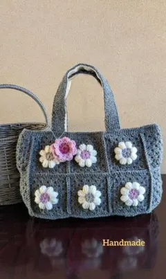 モチーフ編みバッグ