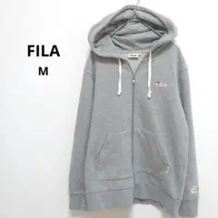 【フィラ】 パーカー フルジップ M グレー 刺繍 定番 羽織 春 スポーツ