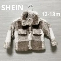 SHEIN シーイン　チェック柄　ジャケット 12-18M ブラウン　アウター