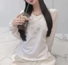 GRL ラインストーンロゴロンT